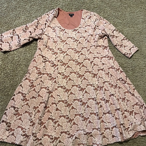 TORRID Pink fit and flare floral dress - Picture 3 of 3